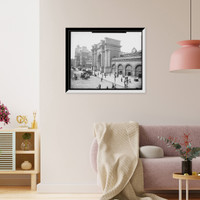 Historic Framed Print, North Station, Boston, Mass.,  17-7/8" x 21-7/8"