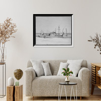 Historic Framed Print, Caravels and La Ribida [i.e., Rabida], [Sanitarium for Children], Jackson Park, Chicago, Ill.,  17-7/8" x 21-7/8"