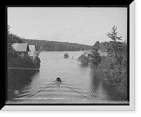 Historic Framed Print, Lake Paugus from the bridge, Weirs, Lake Winnipesaukee, N.H.,  17-7/8" x 21-7/8"