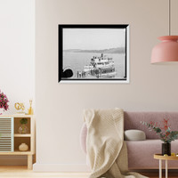 Historic Framed Print, Str. Governor Endicott landing at Weirs, Lake Winnipesaukee, N.H.,  17-7/8" x 21-7/8"