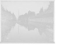 Historic Framed Print, The Boat house, old channel, Charlevoix, Mich.,  17-7/8" x 21-7/8"