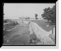 Historic Framed Print, A Lake steamer at the pier, Petoskey, Mich.,  17-7/8" x 21-7/8"