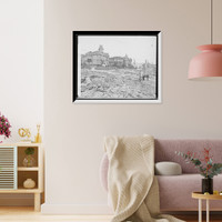 Historic Framed Print, Edge of burned district, corn. of Franklin and Sacremento [i.e. Sacramento] Sts., San Francisco, Cal.,  17-7/8" x 21-7/8"