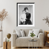 Historic Framed Print, Queen Alexandra holding young boy,  17-7/8" x 21-7/8"
