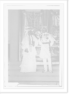 Historic Framed Print, Duke and Duchess of Connaught, standing on steps before elaborate doors,  17-7/8" x 21-7/8"