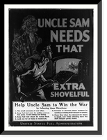 Uncle Sam needs that extra shovelful. F. Sindelar, Antique Print