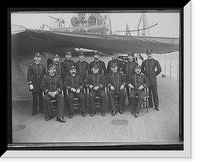 Historic Framed Print, U.S.S. Miantonomoh, Capt. Montgomery Sicard and officers - 2,  17-7/8" x 21-7/8"