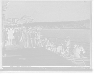 U.S.S. Nahant, visitors going ashore, Antique Print