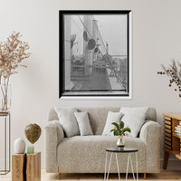 Historic Framed Print, U.S.S. Brooklyn spar deck from bridge,  17-7/8" x 21-7/8"