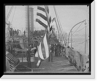 Vintage Nautical Print - Chicago - U.S.S. going into commission, 1898