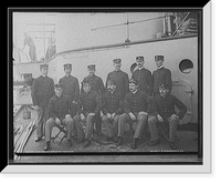 Historic Framed Print, U.S.S. Indiana, group of marines,  17-7/8" x 21-7/8"