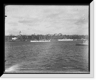 U.S.S. Maine and U.S.S. New York at Grant's Tomb, Antique Print