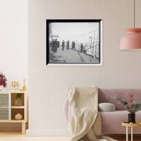 U.S.S. Maine, receiving a visator i.e. visitor Classic, Antique Wall Art