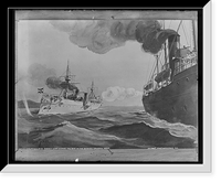 Historic Maritime - Battleships - U.S.S. McCulloch firing a shot across