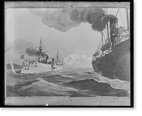 Historic Maritime - Battleships - U.S.S. McCulloch firing a shot across