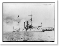 U.S.S. MONTGOMERY firing last salute to Spanish flag at Havana Classic, Vintage Poster