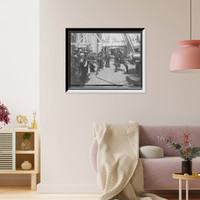Historic Framed Print, U.S.S. Newark, sword exercise,  17-7/8" x 21-7/8"