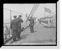 U.S.S. New York, Admiral Farquhar leaving the ship, 1899, Vintage Poster