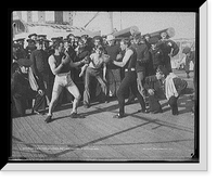 Historic Framed Print, U.S.S. New York, a 10-round bout, anniversary of Santiago,  17-7/8" x 21-7/8"