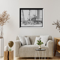 Historic Framed Print, U.S.S. Miantonomoh, mounting 10-inch guns - 2,  17-7/8" x 21-7/8"