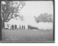 Volley firing, U.S. Naval Academy, Antique Print