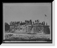 Historic Framed Print, American troops on ramparts at Manila,  17-7/8" x 21-7/8"