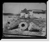 Historic Framed Print, Contact mines and cable reels near Socapa battery, Santiago, 1898,  17-7/8" x 21-7/8"