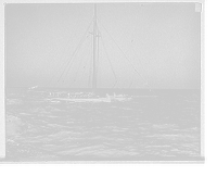 Historic Framed Print, Columbia being towed to light ship,  17-7/8" x 21-7/8"