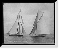 Historic Framed Print, Shamrock II and Columbia maneuvering for the start, Oct. 1, 1901,  17-7/8" x 21-7/8"