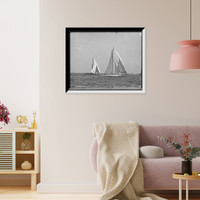 Historic Framed Print, The Start, Columbia leading, Oct. 4, 1901 [with Shamrock II at left],  17-7/8" x 21-7/8"