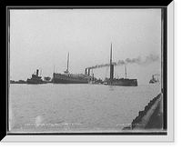 Str. Yonkers passing wreck of Jno. N. Glidden, in St. Clair ship canal Classic, Vintage Poster