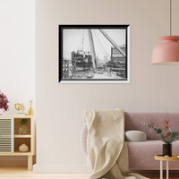 Repairing a lake carrier after a collision Classic, Vintage Print