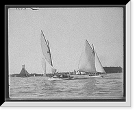 Historic Framed Print, Finesse and Rooster II before the start, Put-in-Bay,  17-7/8" x 21-7/8"