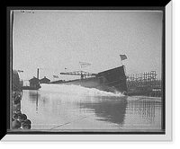 Historic Framed Print, Str. James E. Davidson, the launch,  17-7/8" x 21-7/8"