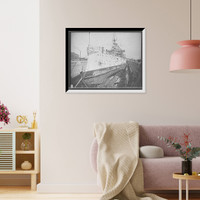 Historic Framed Print, U.S.S. Maryland in dry dock, Charelston [sic] Navy Yard,  17-7/8" x 21-7/8"