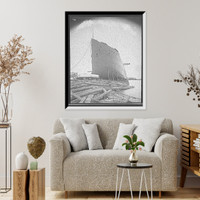 Historic Framed Print, S.S. William G. Mather, bow view before launch,  17-7/8" x 21-7/8"