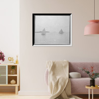 Historic Framed Print, Clevelan [sic] and Otsiketa finishing, I.L.Y.A. [Inter-Lake Yachting Association] regatta, Put-in-Bay, O[hio],  17-7/8" x 21-7/8"