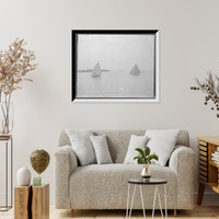 Historic Framed Print, Clevelan [sic] and Otsiketa finishing, I.L.Y.A. [Inter-Lake Yachting Association] regatta, Put-in-Bay, O[hio],  17-7/8" x 21-7/8"