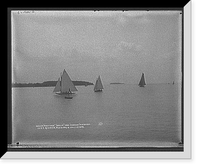 Rooster II, Sella, and Enright finishing, I.L.Y.A. Inter-Lake Yachting Association regatta, Put-in-Bay, Ohio Classic, Vintage Wall Art