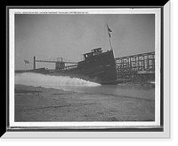 Launching of Str. Lucius W. Robinson, the splash, Str. 189, Antique Poster