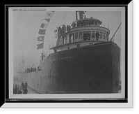 Historic Framed Print, First vessel to lock down, Davis lock,  17-7/8" x 21-7/8"