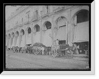 Historic Framed Print, [Fruit wagon unloading at market, Havana, Cuba],  17-7/8" x 21-7/8"