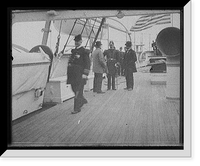 Historic Framed Print, [U.S.S. Chicago, Admiral Schley interviewing reporters],  17-7/8" x 21-7/8"