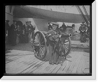 Historic Framed Print, [U.S.S. New York, Admiral Sampson's son and Pitch the Mascot] - 2,  17-7/8" x 21-7/8"