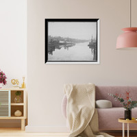 Steamer on Black River, Pt. Huron, Antique Poster