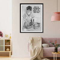 She is doing her part to help win the war. Howard Chandler Christy 1918, Historic Print