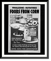 Historic Framed Print, Wholesome - nutritious foods from corn. Lloyd Harrison.,  17-7/8" x 21-7/8"