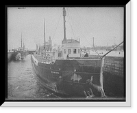 Str. Queen City in Poe Lock, Sault Ste. Marie, Antique Wall Art
