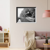 Historic Framed Print, [Green Island, private dock & basin, Lake George, N.Y.],  17-7/8" x 21-7/8"