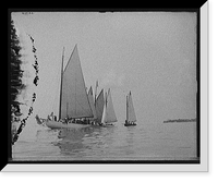 Historic Framed Print, [Sailing yachts becalmed],  17-7/8" x 21-7/8"